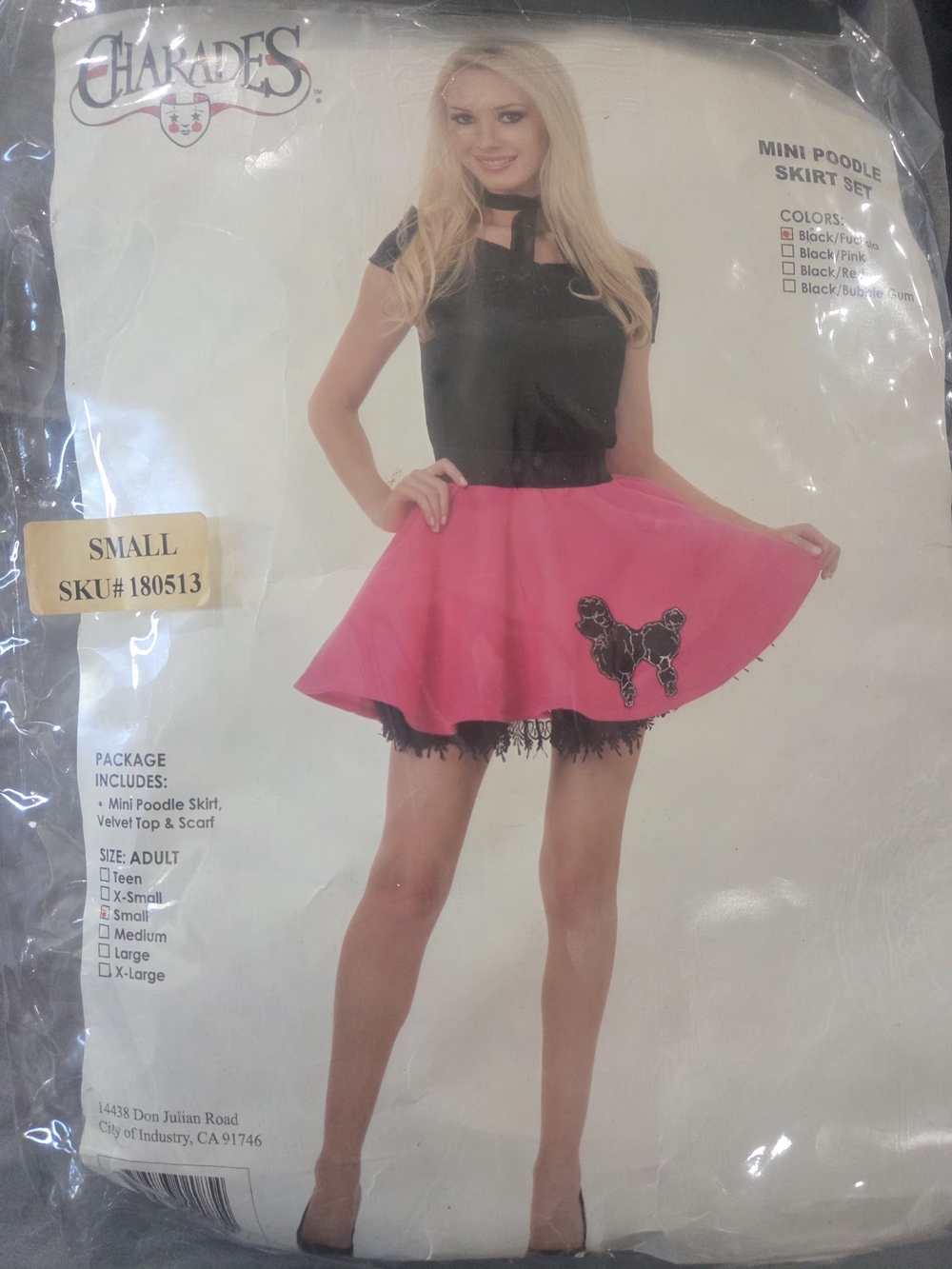 Women's  Pink Mini Poodle Skirt Costume.